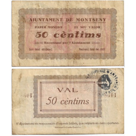 Montseny. 1937. 50 Céntimos (BC)