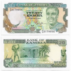 (32b) Zambia. 1989-91. 20 Kwacha (SC)