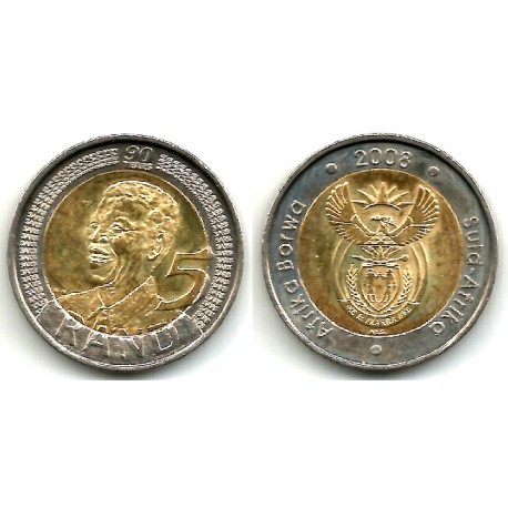 (439) Sudáfrica. 2008. 5 Rand (SC)