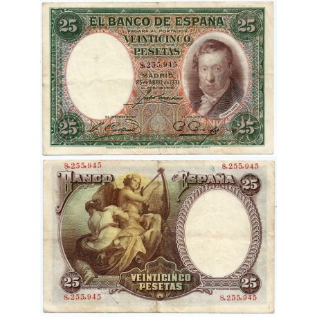 España. 1931. 25 Pesetas (MBC/MBC-)