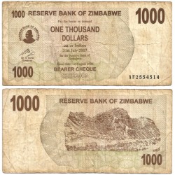 (44) Zimbabue. 2006. 1000 Dollars (BC)