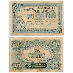 Pi de Llobregat. 1937. 50 Céntimos (MBC)