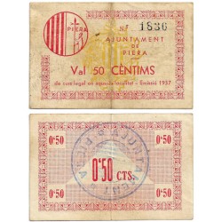Piera. 1937. 50 Céntimos (BC+)