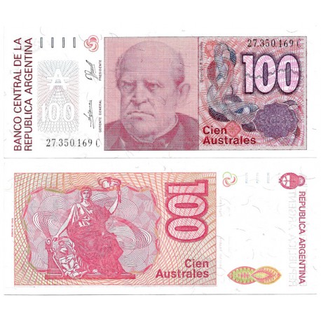 (327c) Argentina. 1985-90. 100 Australes (SC)