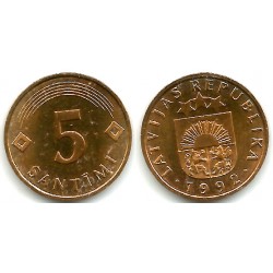 (16) Letonia. 1992. 5 Santimi (SC)