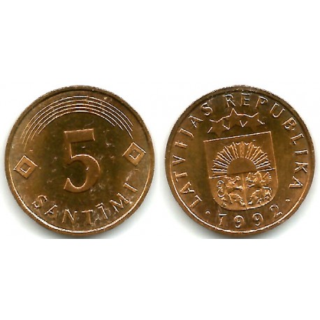 (16) Letonia. 1992. 5 Santimi (SC)