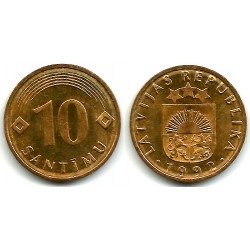 (17) Letonia. 1992. 10 Santimu (SC)
