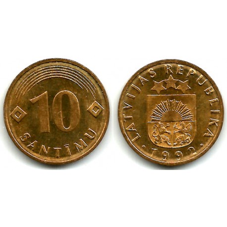 (17) Letonia. 1992. 10 Santimu (SC)