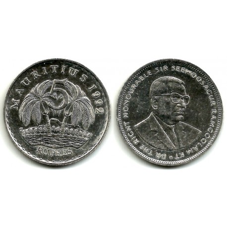(56) Mauricio. 1992. 5 Rupees (SC)