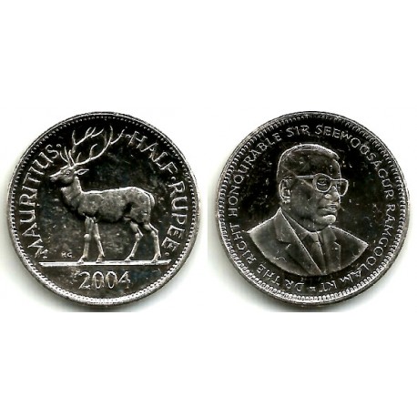 (54) Mauricio. 2004. Half Rupee (SC)