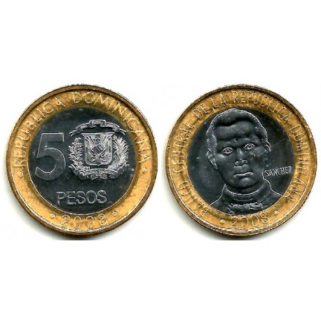 (89) República Dominicana. 2008. 5 Pesos (SC)