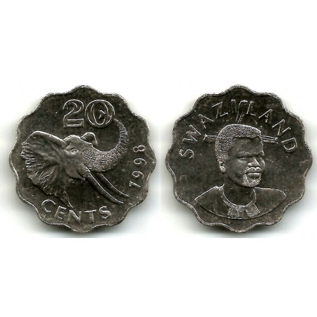 (50.2) Suazilandia. 1998. 20 Cents (SC)