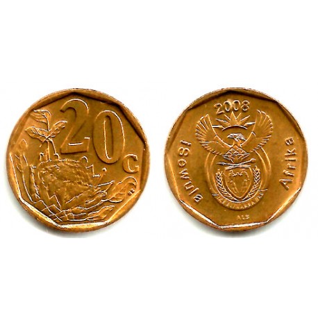 (442) Sudáfrica. 2008. 20 Cents (SC)