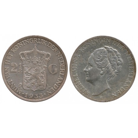 (165) Países Bajos. 1933. 2½ Gulden (EBC) (Plata)