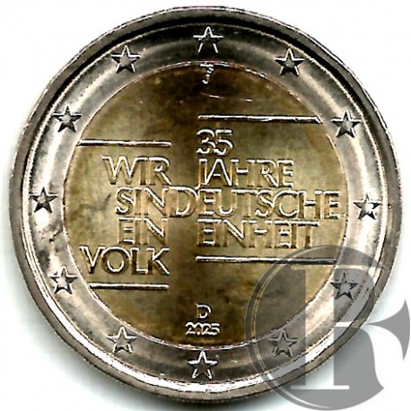 Alemania. 2025(J). 2 Euro (SC) 35 Aniv. Reunificación