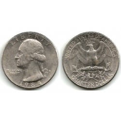 (A164a) Estados Unidos de América. 1984(D). Quarter Dollar (MBC)