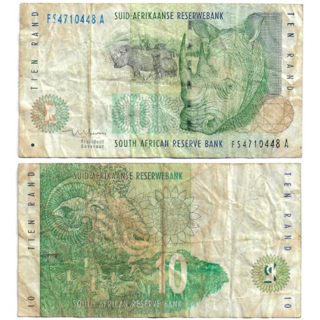 (123b) Sudáfrica. 1993-99. 10 Rand (BC/BC-)