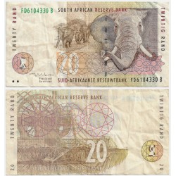 (124) Sudáfrica. 1993-99. 20 Rand (BC+)