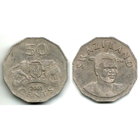 (52) Suazilandia. 2001. 50 Cents (BC)