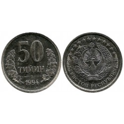 (6) Uzbekistán. 1994. 50 Tiyin (SC)