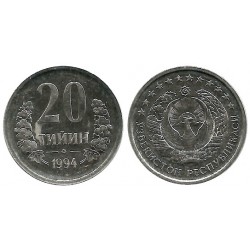 (5) Uzbekistán. 1994. 20 Tiyin (SC)