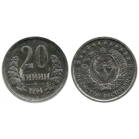 (5) Uzbekistán. 1994. 20 Tiyin (SC)