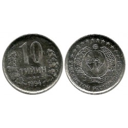 (4) Uzbekistán.1994. 10 Tiyin (SC)