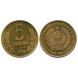 (3) Uzbekistán. 1994. 5 Tiyin (SC)