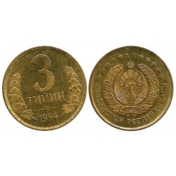 (2) Uzbekistán. 1994. 3 Tiyin (SC)
