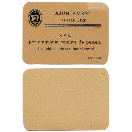 Almoster. 1937. 50 Céntimos (SC-)
