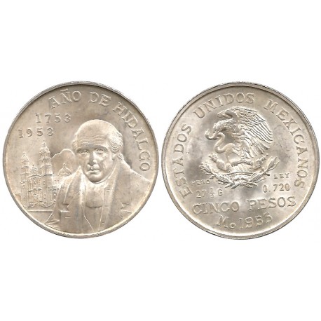 (468) Estados Unidos Mexicanos. 1953. 5 Pesos (MBC+) (Plata)