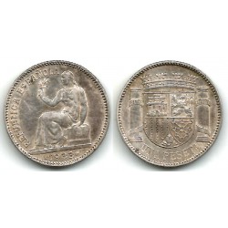 España (II República). 1933*(3-4). 1 Peseta (MBC+) (Plata)