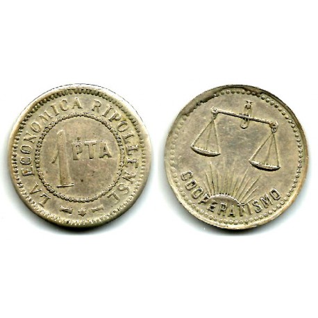 La Económica Ripollense. 1 Peseta (MBC+)