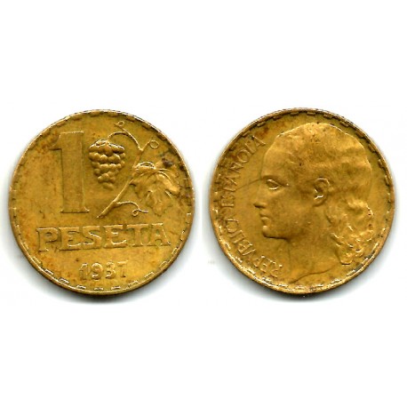 España (II República). 1937. 1 Peseta (MBC)