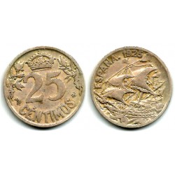 Alfonso XIII. 1925. 25 Céntimos (BC+) Ceca de Madrid PC-S