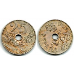 Alfonso XIII. 1927. 25 Céntimos (BC+) Ceca de Madrid PC-S