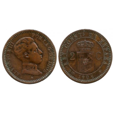 Alfonso XIII. 1904*04). 2 Céntimos (BC+) Ceca de Madrid SM-V