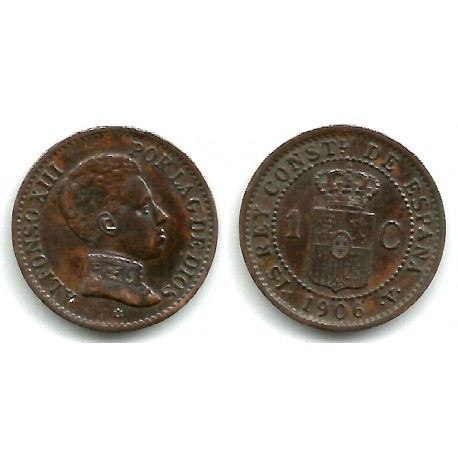 Alfonso XIII. 1906*(6). 1 Céntimo (MBC+) Ceca de Madrid SL-V