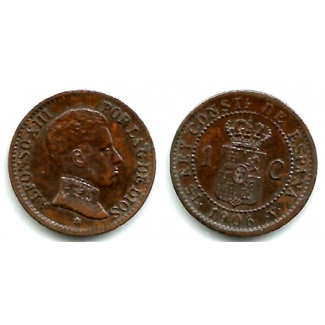 Alfonso XIII. 1906*(6). 1 Céntimo (EBC) Ceca de Madrid SL-V