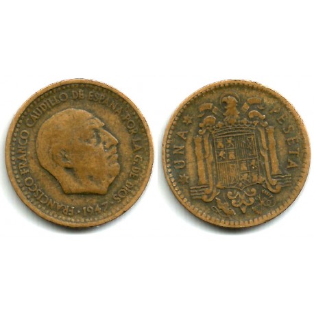 Estado Español. 1947*(19-49). 1 Peseta (BC/BC-)