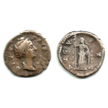 Faustina (Mayor). 138-140 d.C. Denario (BC+/MBC-) (Plata)
