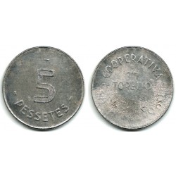 Cooperativa Torelló. 5 Pesetas (BC+)