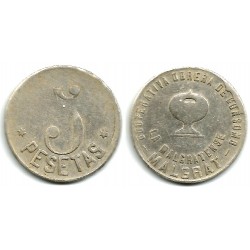 Cooperativa Obrera de Consumo. La Malgratense. Malgrat. 5 Pesetas (BC)