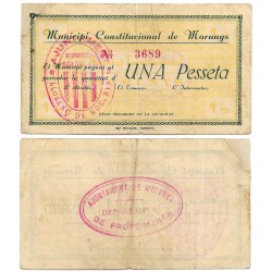 Morunys. 1937. 1 Peseta (BC) Esquina rota y reparada