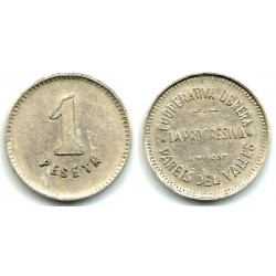 Cooperativa Obrera La Progresiva. Parets del Vallès. 1 Peseta (MBC+)