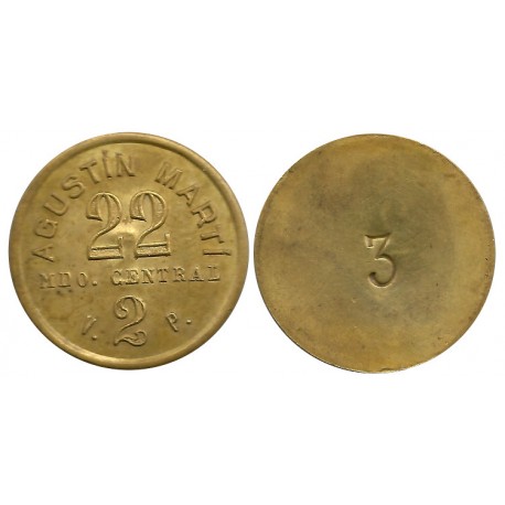 Agustín Martí. Mercado Central. 2 Pesetas (EBC)