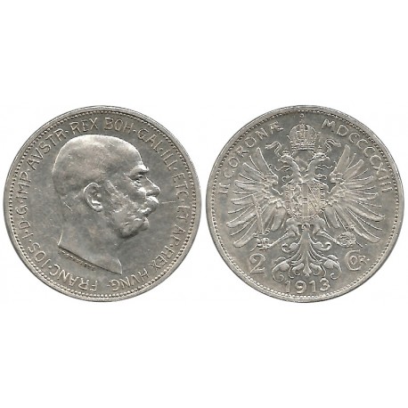 (2821) Austria. 1913. 2 Corona (EBC) (Plata)