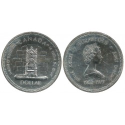 (118) Canadá. 1977. 1 Dollar (EBC) (Plata) Rayas