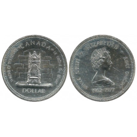 (118) Canadá. 1977. 1 Dollar (EBC) (Plata) Rayas
