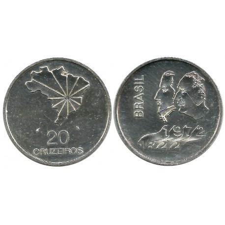 (583) Brasil. 1972. 20 Cruzeiros (EBC) (Plata)
